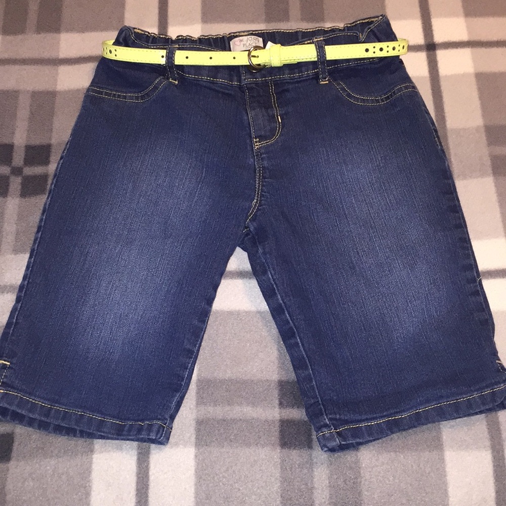 Girls denim Bermuda shorts.
